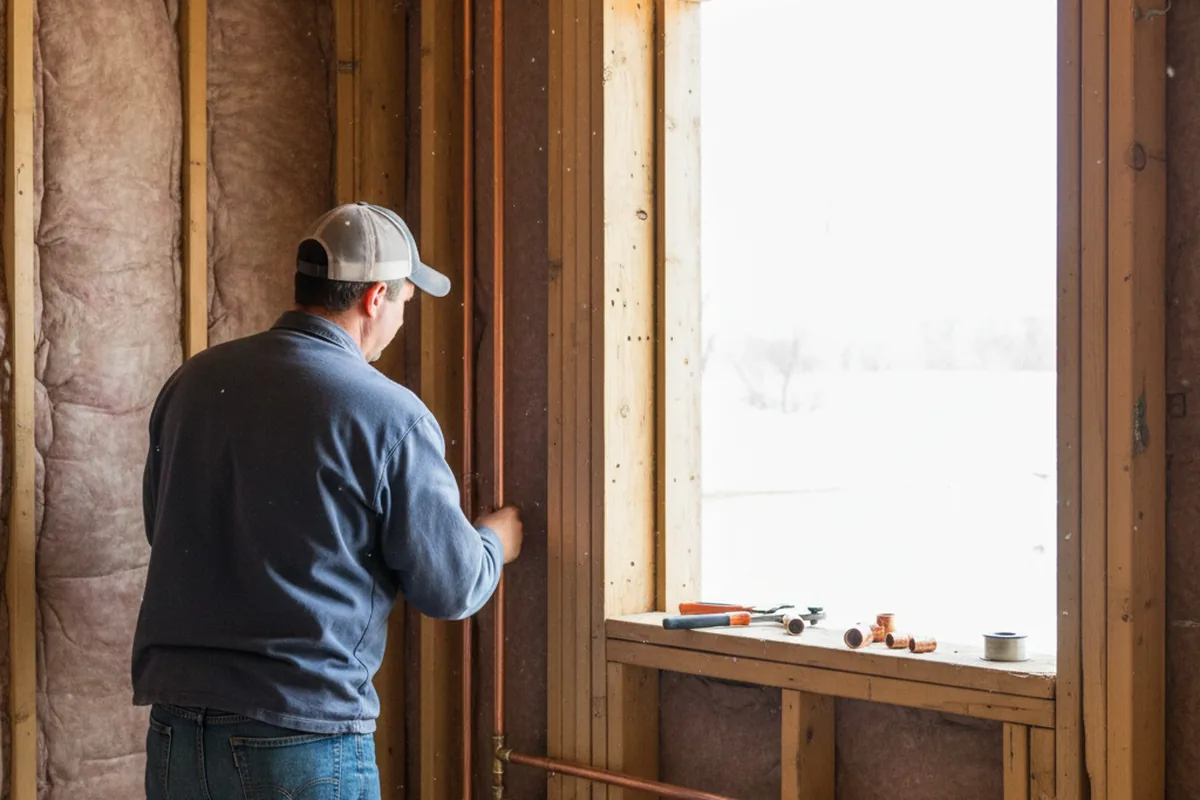 Licensed plumber running new copper supply lines in a Crestview home