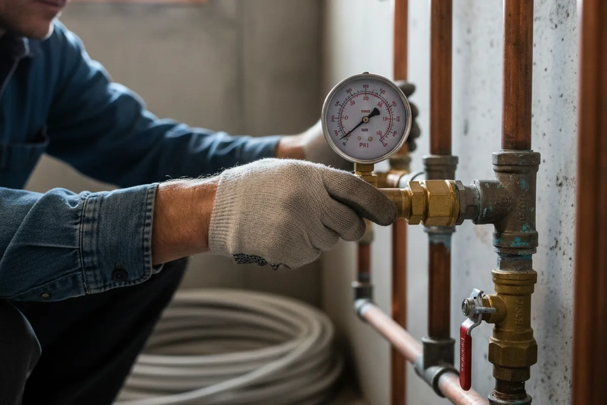 Pressure testing a repaired line during Water Line Repair in Crestview